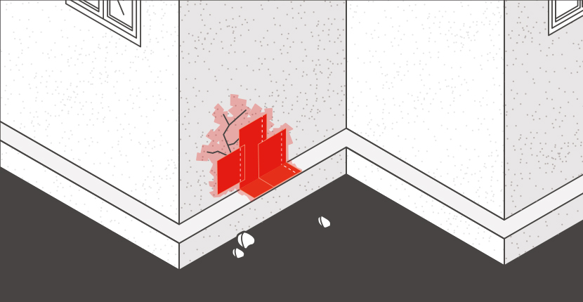 Les fissures de gué dans les blocs fondation en béton peuvent être réparées  pour stabilisation de fondation